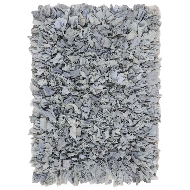 Safavieh Rio 3' x 5' Hand Loomed Shag Rug in Light Gray
