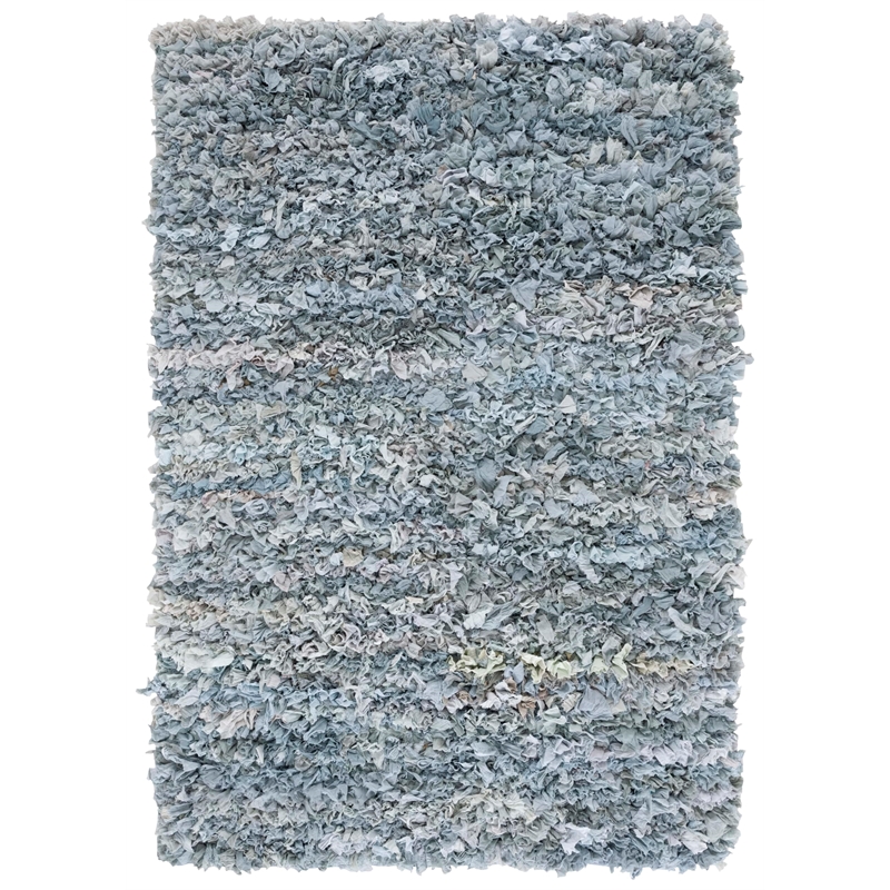 Safavieh Rio 5' x 8' Hand Loomed Shag Rug in Light Gray