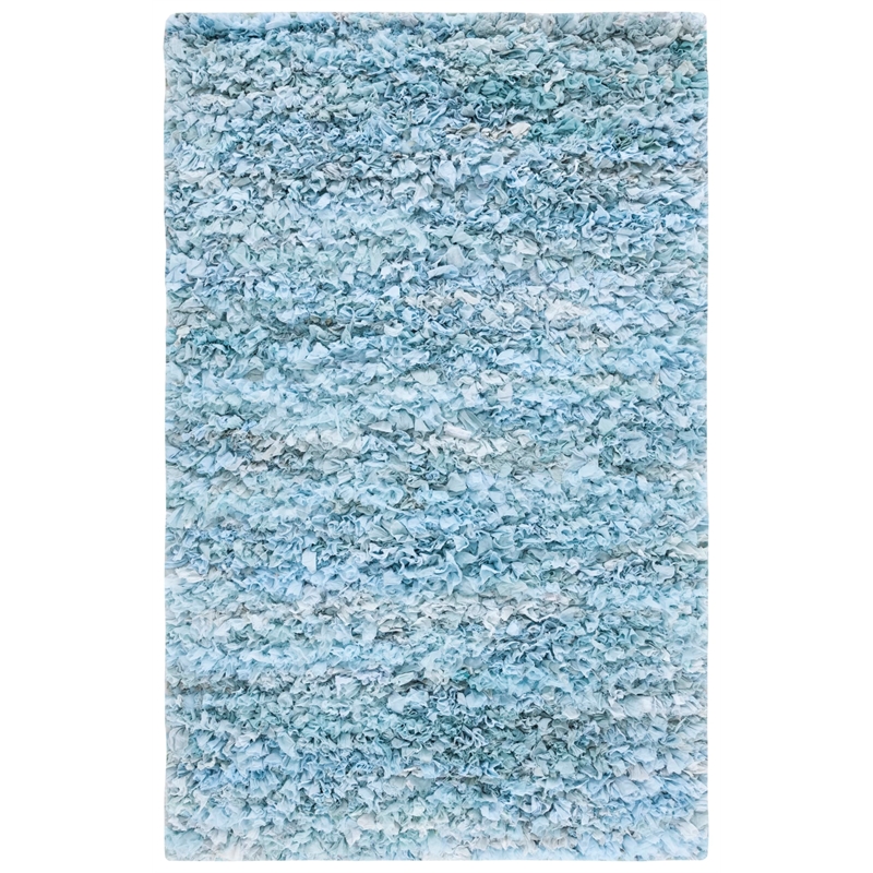 Safavieh Rio 4' x 6' Hand Loomed Shag Rug in Sky Blue