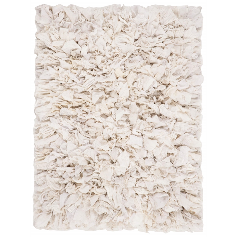 Safavieh Rio 3' x 5' Hand Loomed Shag Rug in Cream