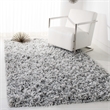 Safavieh Rio 6' x 9' Hand Loomed Shag Rug in Gray and Ivory