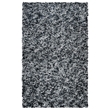 Safavieh Rio 3' x 5' Hand Loomed Shag Rug in Black and Ivory