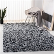 Safavieh Rio 4' x 6' Hand Loomed Shag Rug in Black and Ivory