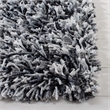 Safavieh Rio 6' x 9' Hand Loomed Shag Rug in Black and Ivory