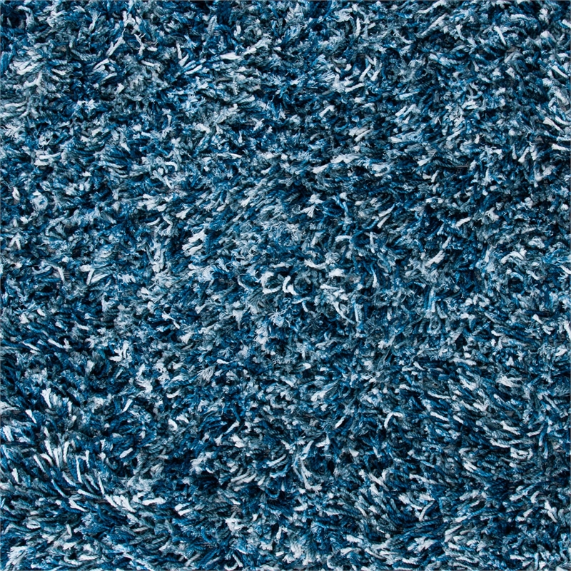 Safavieh Rio 4' x 6' Hand Loomed Shag Rug in Navy and Ivory