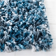 Safavieh Rio 6' x 9' Hand Loomed Shag Rug in Navy and Ivory