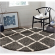 Safavieh Dallas 6' Round Shag Rug in Dark Gray and Ivory