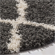 Safavieh Dallas 6' Round Shag Rug in Dark Gray and Ivory