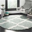 Safavieh Dallas 6' Round Shag Rug in Seafoam and Ivory
