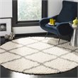 Safavieh Dallas 6' Round Shag Rug in Ivory and Gray