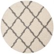Safavieh Dallas 6' Round Shag Rug in Ivory and Gray