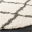 Safavieh Dallas 6' Round Shag Rug in Ivory and Dark Gray