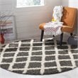 Safavieh Dallas 6' Round Shag Rug in Dark Gray and Ivory