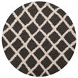 Safavieh Dallas 6' Round Shag Rug in Dark Gray and Ivory