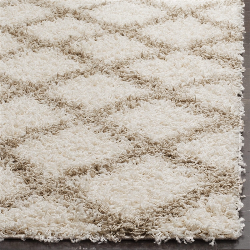 Safavieh Dallas 3' x 5' Shag Rug in Ivory and Beige