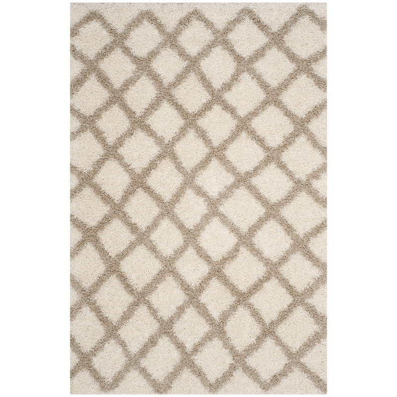 Safavieh Dallas 6' x 9' Shag Rug in Ivory and Beige