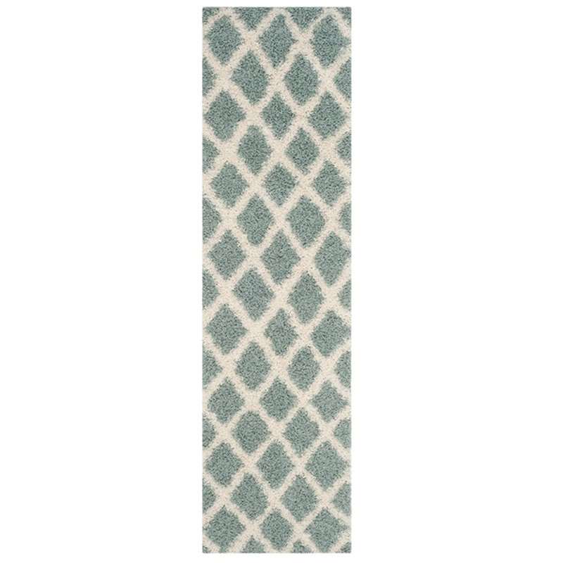 Safavieh Dallas Shag SGD258J Ivory / Seafoam Rug 2'3 x 8' Runner