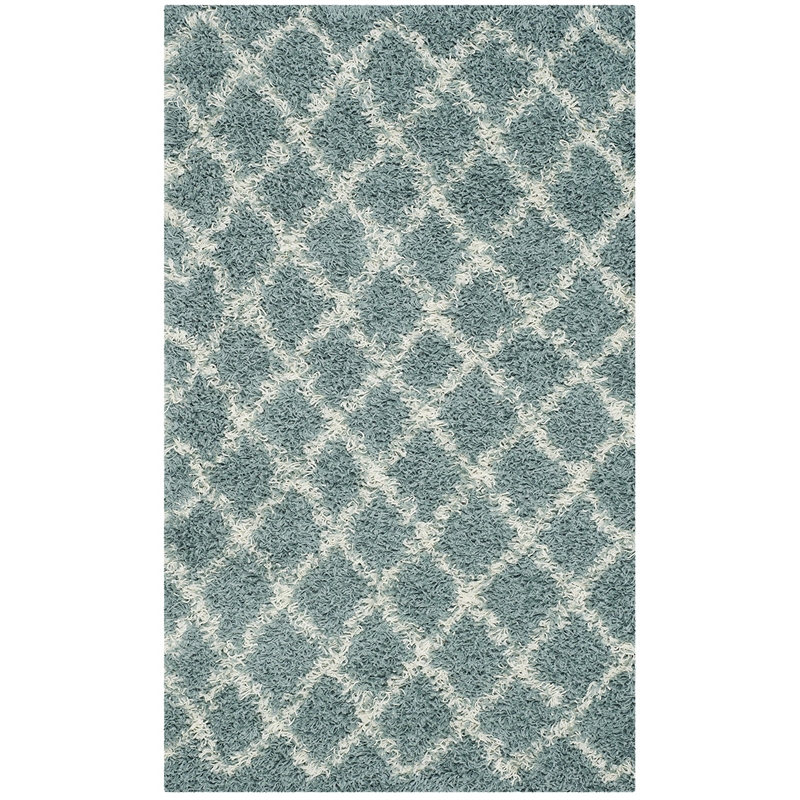 Safavieh Dallas 3' x 5' Shag Rug in Seafoam and Ivory