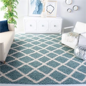 Safavieh Dallas 6' x 9' Shag Rug in Seafoam and Ivory