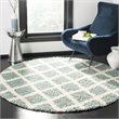 Safavieh Dallas 6' Round Shag Rug in Seafoam and Ivory
