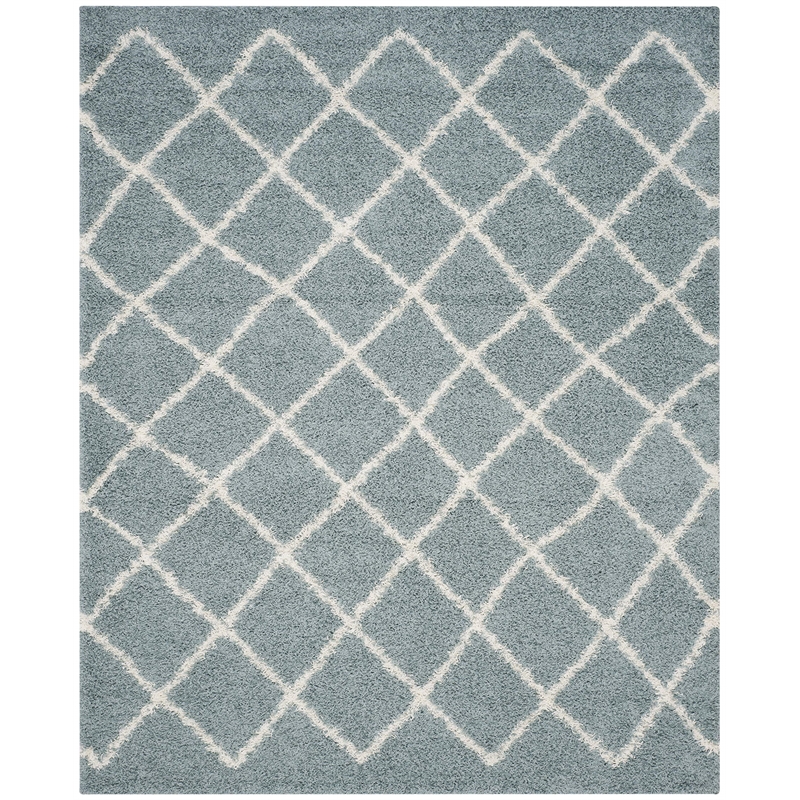Safavieh Dallas 8' x 10' Shag Rug in Seafoam and Ivory