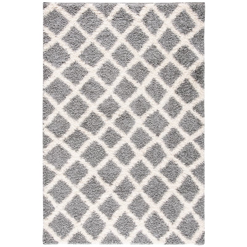 Safavieh Dallas 4' x 6' Shag Rug in Gray and Ivory