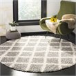 Safavieh Dallas 6' Round Shag Rug in Gray and Ivory