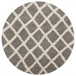 Safavieh Dallas 6' Round Shag Rug in Gray and Ivory
