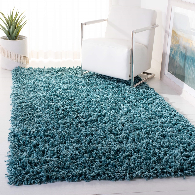 Safavieh 8' x 10' Hand Woven Sheep Shag Rug in Blue