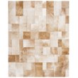 Safavieh Studio 8' x 10' Hand Woven Leather Rug in Beige and White