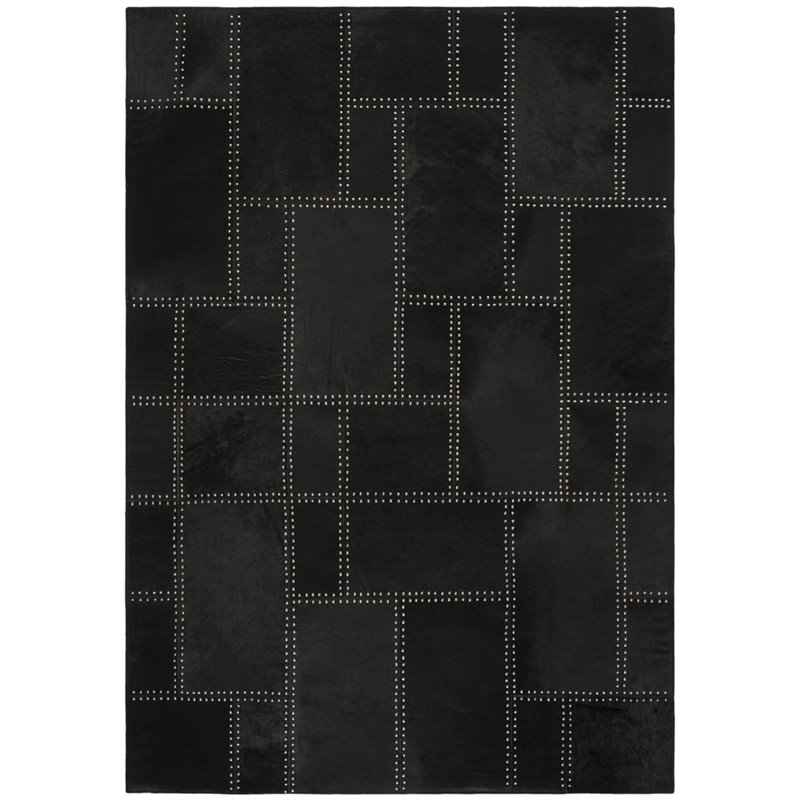 Safavieh Studio 4' x 6' Hand Woven Leather Rug in Black