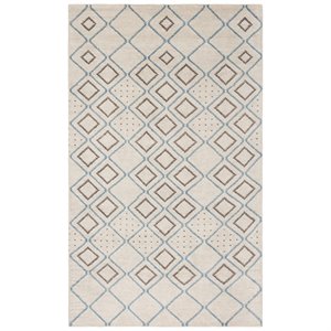 Safavieh Stone Wash 5' x 8' Hand Knotted Rug in Ivory and Blue
