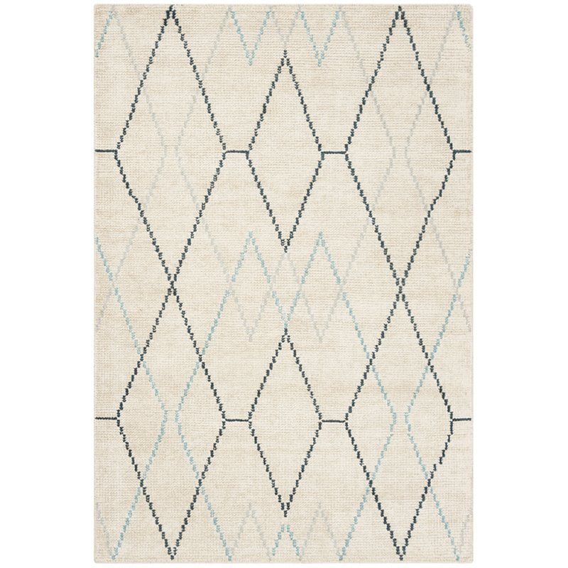 Safavieh Stone Wash 4' x 6' Hand Knotted Rug in Ivory and Blue
