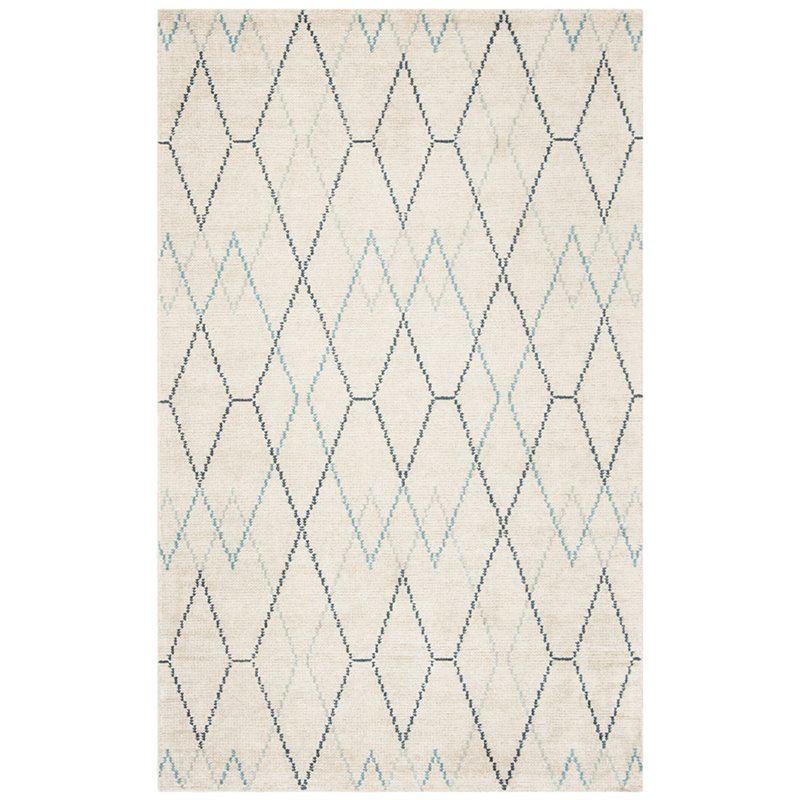 Safavieh Stone Wash 5' x 8' Hand Knotted Rug in Ivory and Blue