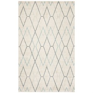 Safavieh Stone Wash 5' x 8' Hand Knotted Rug in Ivory and Blue