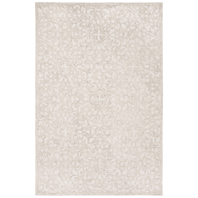 Safavieh Trace 4' x 6' Hand Tufted Wool Rug in Camel and Ivory