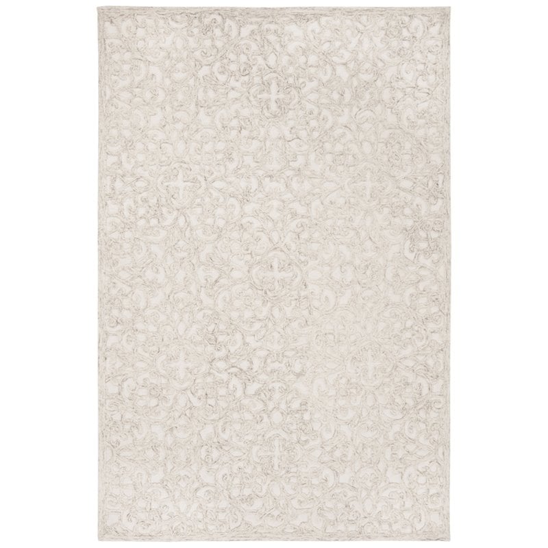 Safavieh Trace 8' x 10' Hand Tufted Wool Rug in Camel and Ivory