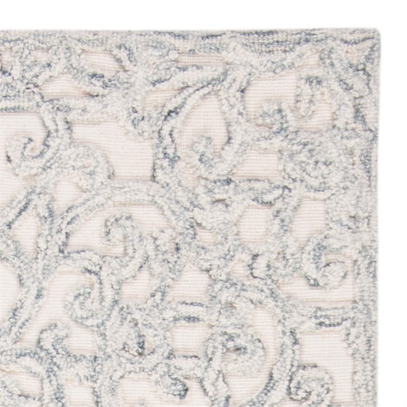 Safavieh Trace 5' x 8' Hand Tufted Wool Rug in Charcoal and Ivory