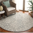 Safavieh Trace 6' Round Hand Tufted Wool Rug in Charcoal and Ivory