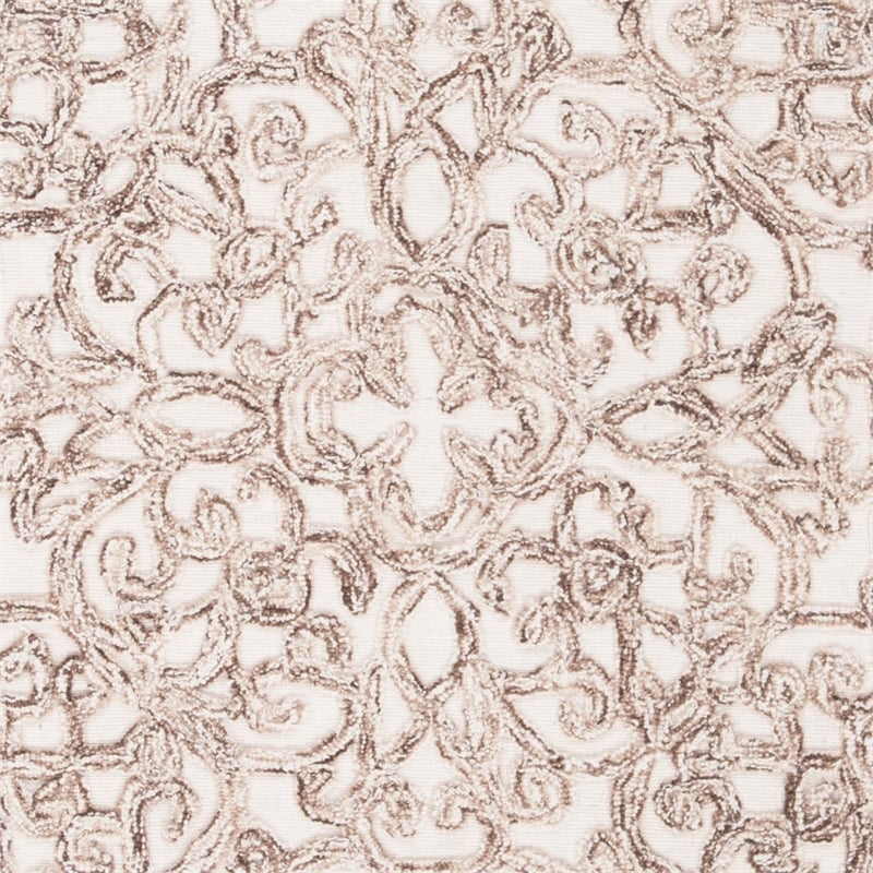 Safavieh Trace 4' x 6' Hand Tufted Wool Rug in Brown and Ivory