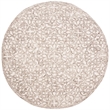 Safavieh Trace 6' Round Hand Tufted Wool Rug in Brown and Ivory