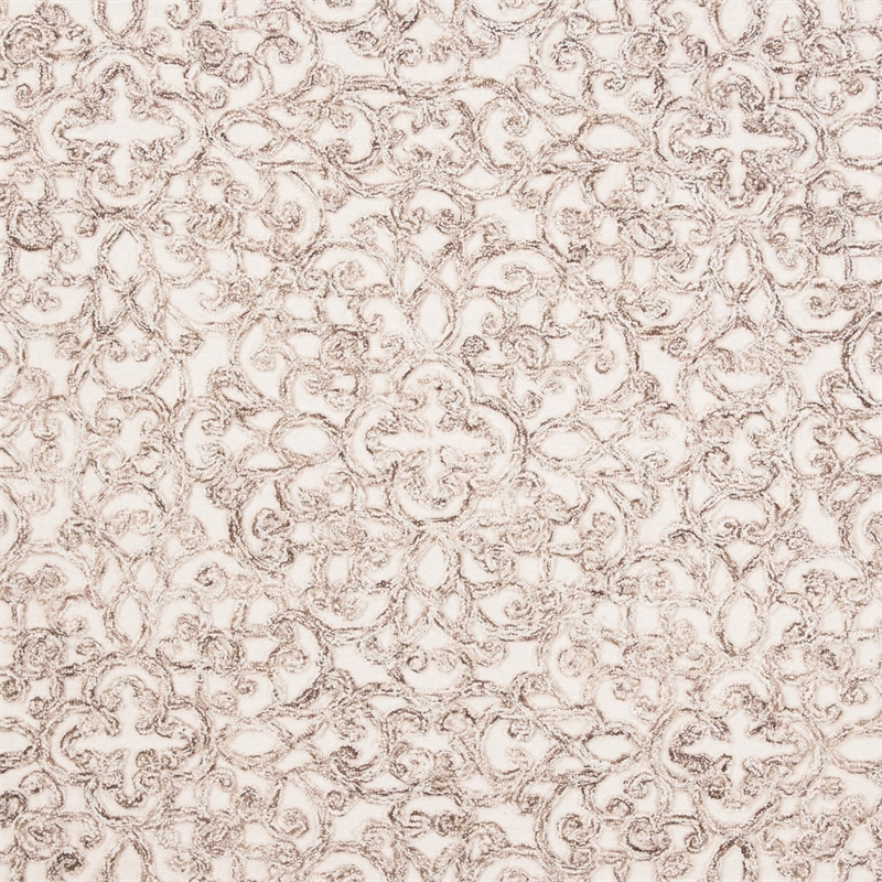 Safavieh Trace 6' Round Hand Tufted Wool Rug in Brown and Ivory