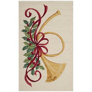 safavieh vintage posters hand hooked wool rug in ivory and red