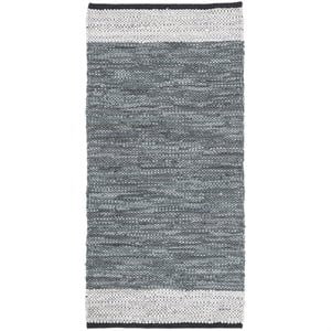 Safavieh Vintage 2' x 3' Hand Woven Leather Rug in Gray and Silver