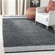 Safavieh Vintage 4' x 6' Hand Woven Leather Rug in Gray and Silver