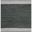 Safavieh Vintage 6' Square Hand Woven Leather Rug in Gray and Silver