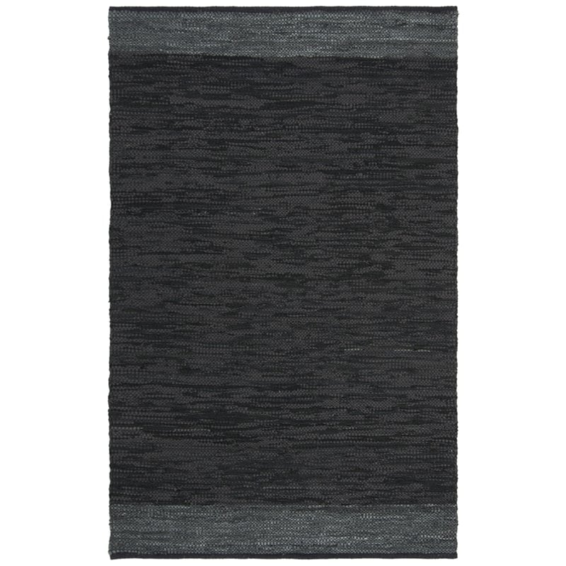 Safavieh Vintage 4' x 6' Hand Woven Leather Rug in Black and Gray