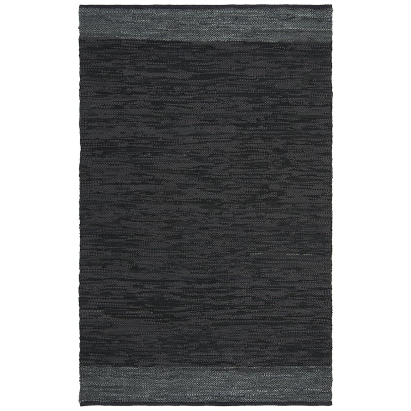 Safavieh Vintage 5' x 8' Hand Woven Leather Rug in Black and Gray