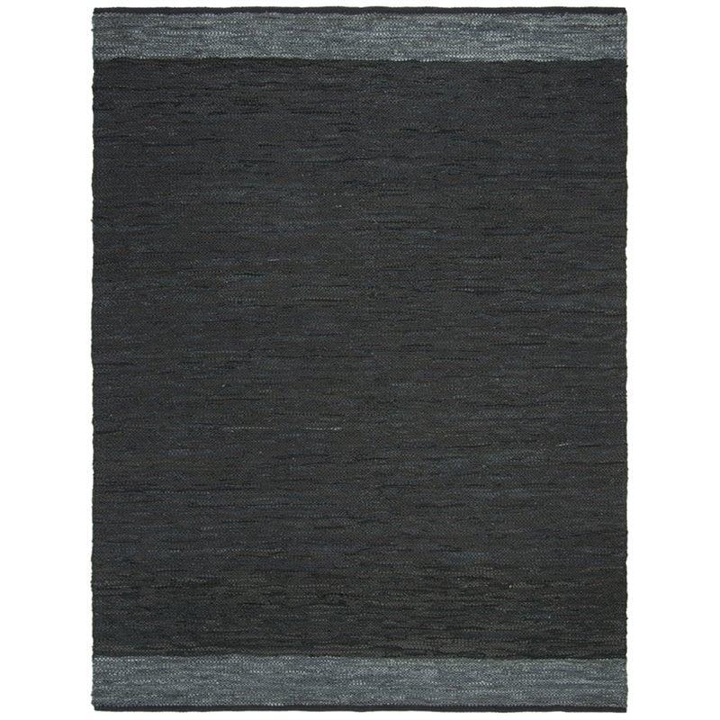 Safavieh Vintage 8' x 10' Hand Woven Leather Rug in Black and Gray