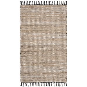 Safavieh Vintage 2' x 3' Hand Woven Leather Rug in Beige